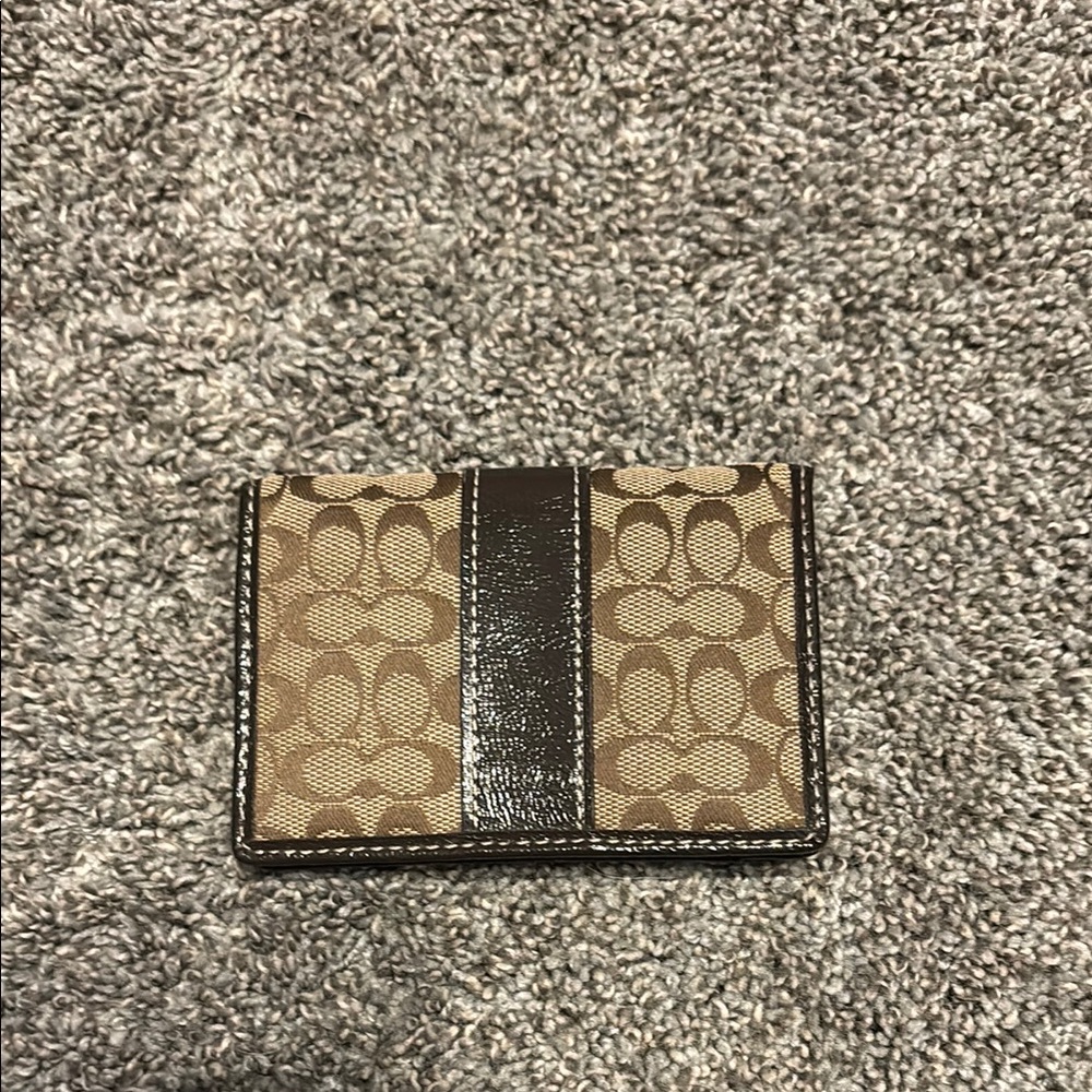 Brown and Tan Monogram Card Holder